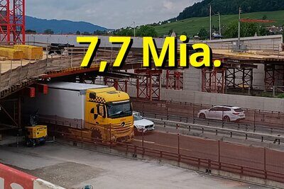 Der Ausbau und der Unterhalt der Strassen in der Schweiz ist teuer. 7,7 Milliarden Franken kostete es 2023. Bild: ASTRA