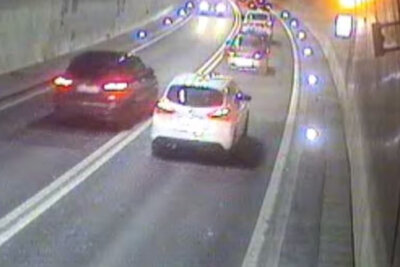 Aufnahmen der Tunnelkamera im Neuenburger Tunnel La Vue-des-Alpes.