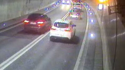 Aufnahmen der Tunnelkamera im Neuenburger Tunnel La Vue-des-Alpes.