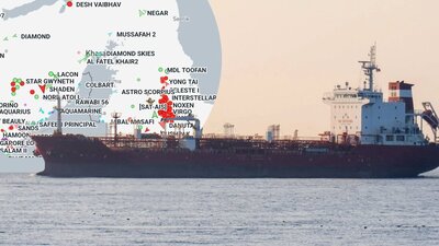 Das Echtzeit-Tracking der Schifffahrt in der Strasse von Hormus zeigt: Das Nadelöhr wird derzeit kaum befahren. Bild: Marine Vessel Traffic, Freepik