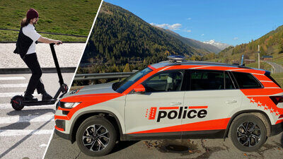 Der Test auf der Messrolle zeigte: Das E-Trottinett erreichte eine Spitzengeschwindigkeit von 126 Stundenkilometern. Bild: Kantonspolizei Wallis / Freepik