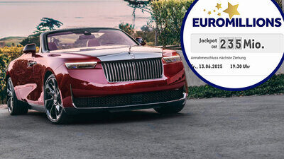 Mit dem Euromillionsgewinn liegen Luxuxautos absolut drin. Bild: Rolls-Royce, Swisslos