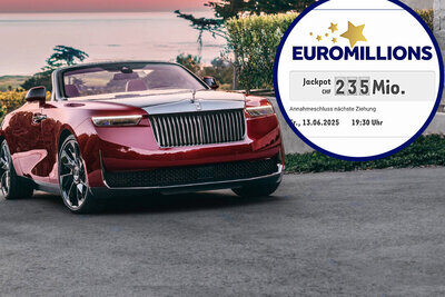 Mit dem Euromillionsgewinn liegen Luxuxautos absolut drin. Bild: Rolls-Royce, Swisslos