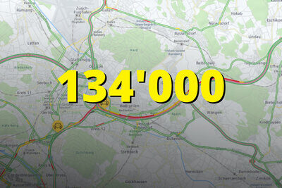 134'000 Anzahl Fahrzeuge A1 Wallisellen - Zahl der Woche