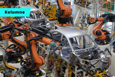 Auto auf Produktionslinie