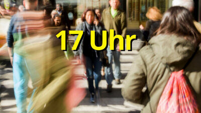 Bevölkerung ist auf den Strassen unterwegs Von Montag bis Freitag sind um 17 Uhr rund 35 Prozent der Schweizer Bevölkerung unterwegs. Bild: freepik.