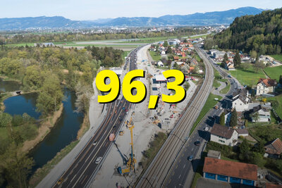 Baustelle auf der A13.