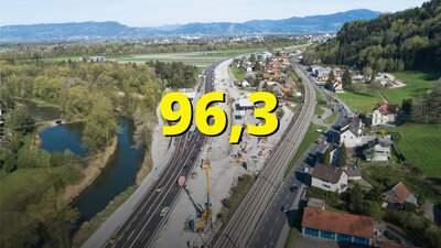 Baustelle auf der A13.