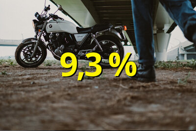 Motorrad auf einem Parkplatz.