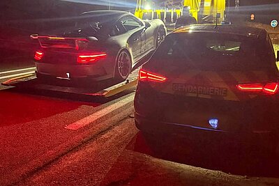 Der Porsche des Mannes wurde beschlagnahmt. Bild: Gendarmerie de la Haute-Savoie