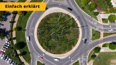 Verkehrskreisel von oben Teaser Bild