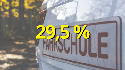 Auto mit dem Aufkleber "Fahrschule"