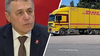 Aussenminister Ignazio Cassis anlässlich der Bekanntgabe des Vertragsabschlusses am 20. Dezember 2024. Mit den neuen EU-Verträgen könnten bald Gigaliner, 60-Tönner-Lastwagen, durch die Schweiz fahren. Bild: Bundesrat Youtube, Freepics