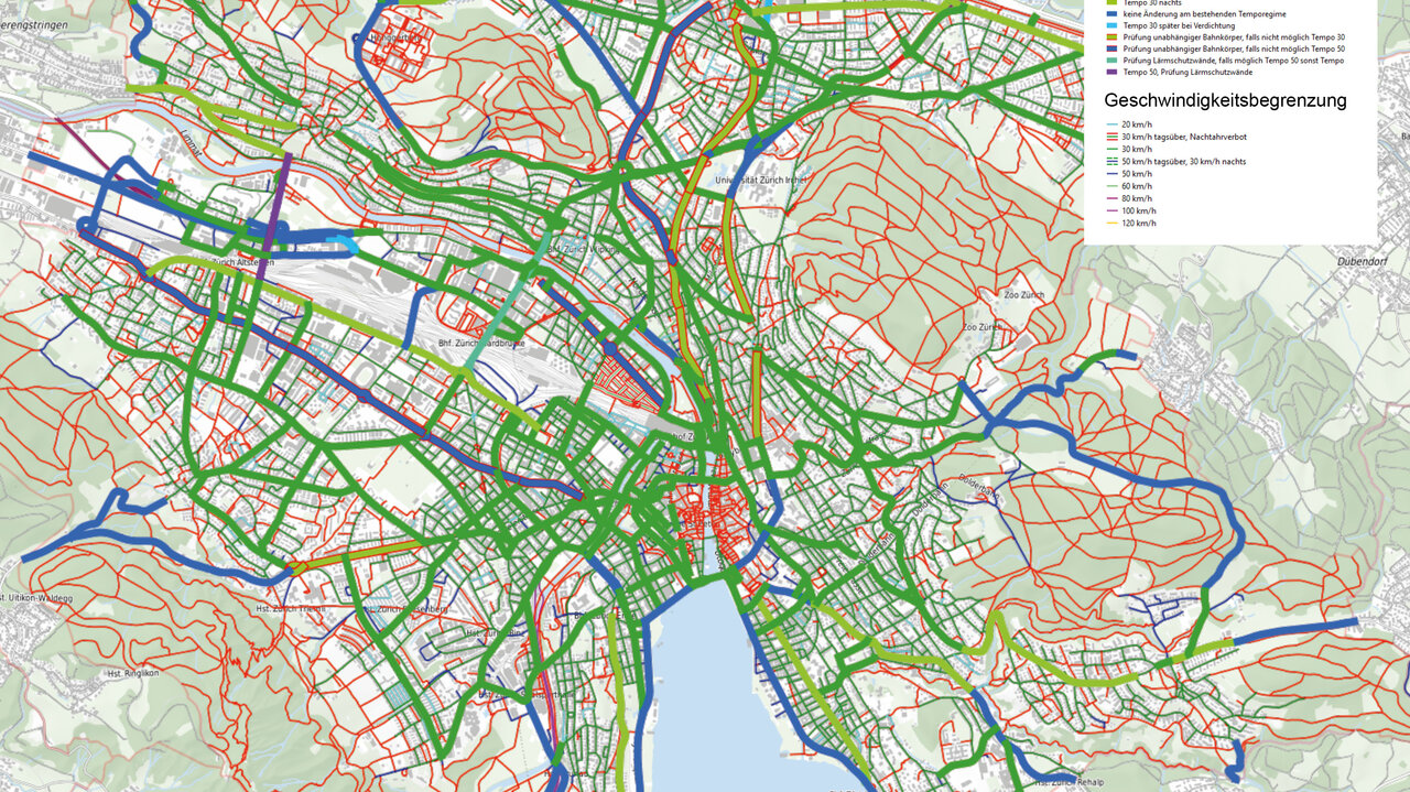 Tempo 30 in der Stadt Zürich in Zukunft