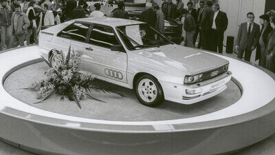 Audi Quattro am Genfer Autosalon 1980