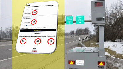Der STREETLIFE-Bussenrechner liefert in wenigen Sekunden ein Resultat. Gibt man die gefahrene Geschwindigkeit an, weiss man mit welcher Busse man rechnen muss. Grafik: STREETLIFE