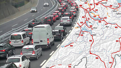 Am heutigen Karfreitag wird vor dem Gotthard-Nordportal mit grossem Verkehrsaufkommen gerechnet. Bild: Webcam Gotthard, ASTRA