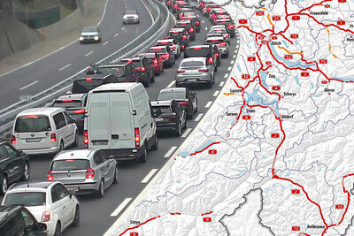 Am heutigen Karfreitag wird vor dem Gotthard-Nordportal mit grossem Verkehrsaufkommen gerechnet. Bild: Webcam Gotthard, ASTRA