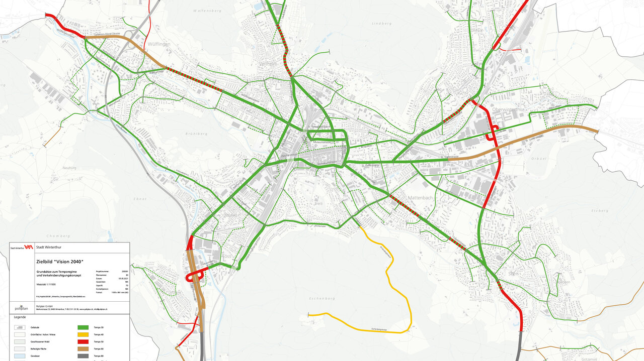 Tempo 30 in der Stadt Winterthur bis 2040