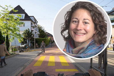 In der ETH-Vision «E-Bike City» gehört der Zürcher Strassenraums der Mikromobilität. Dr. Catherine Elliot ist die Projektkoordinatorin des ETH-Projekts. Bild: ETH