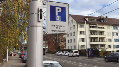 blaue Zone Schild Stadt Bern