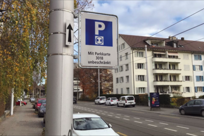 blaue Zone Schild Stadt Bern