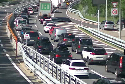 Stau vor dem Gotthard