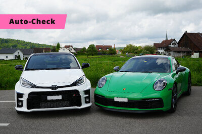 Toyota Yaris GR und einem Porsche 911 Carrera T