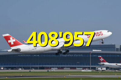 Startender Flieger am Flughafen Zürich