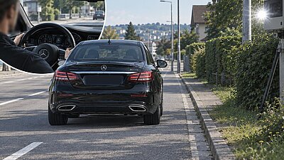 Bei einer illegalen Fahrt wurde der Beschuldigte von einem Radargerät geblitzt. Symbolbild: Mit KI generiert