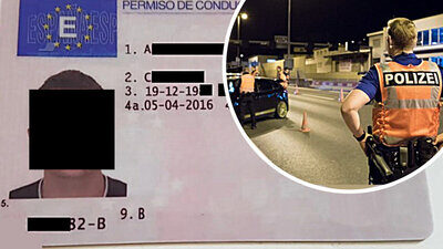 Bei einer Polizeikontrolle in Winterthur präsentierte der 28-jährige Dachdecker einen gefälschten spanischen Führerausweis. Bildmontage Symbolbild: STREETLiFE, Polizei Luzern