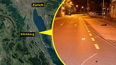 Der Unfall ereignete sich auf der Seestrasse in Kilchberg ZH. Bild: Kantonspolizei Zürich, Google Maps
