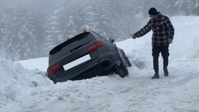 Audi steht neben der Strasse